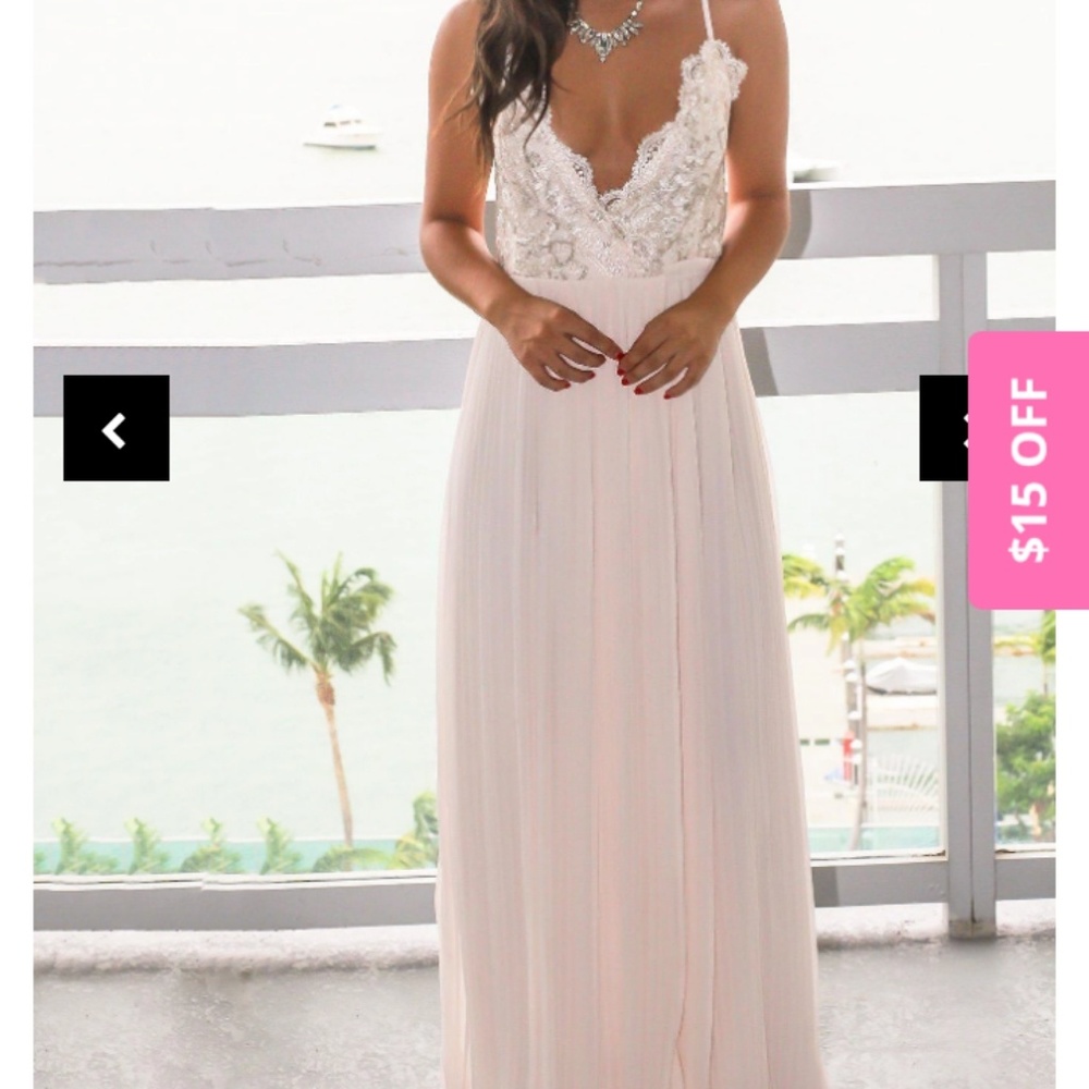 Never worn, Ivory pleated maxi dress